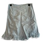 INDIKAH Women Cinched Mini Skirt Size Lg Eyelet Zip Peasant Sky Blue Trendy Y2K Photo 1