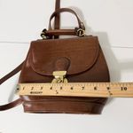 Vintage "Pristine" Brown Faux Leather Equestrian Top Handle Crossbody Bag Photo 12