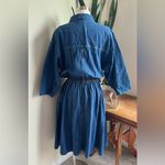 Vintage USA Made Denim Shirt Dress by IDEAS – 100% Cotton Button Front Blue Size 20W Photo 1