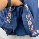 Savanna Jane Floral Embroidered chambray Dress Size medium NWT Blue w/pockets Photo 8