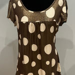 MKM Designs Brown Polka Dot Women's Top shimmer accents Photo 0