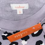 Colsie NWT Size XL Purple & Black Animal Print Long Sleeve Crop Sweatshirt Top Photo 4