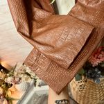 NEW Crocodile Moto Jacket Brown Photo 8