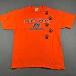 Russell Athletic Vintage Auburn Tigers T-shirt Orange Medium SS Tiger Walk Tee Photo 0