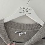 Reformation Paloma Cropped Cashmere Gray Stripe Sweater XS Photo 2