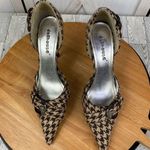 Dollhouse Houndstooth Fabric Buckle Pointed Toe Heels Tan Brown 7.5 Photo 6