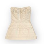 Sky ☀︎︎ Ewa Woven Leather Strapless Top ☀︎︎ Stretch Back ☀︎ Bone White ☀︎ Medium Photo 0