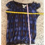 Max Studio scoop neck cap sleeve stretchy banded pattern top Photo 2