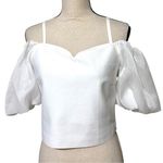 On Twelfth Twelfth size large puff sleeve white crop top off the shoulder adjustable straps Photo 0