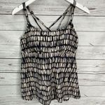 Island Escape Marrakesh Palisades Tankini Top Strappy Back Black Beige Size 16W Photo 1
