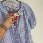 Loft NWT Gingham  Pastel Blouse Photo 6