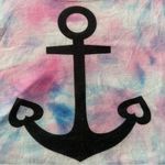 Workshop  Anchor Tie Dye Short Sleeve Crop Top in Pink/Blue/White - Size Medium Photo 4