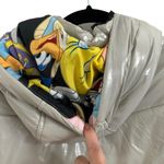 Members Only  Silver Hi-Shine Looney Tunes Print Lining Quilted Puffer Jacket Photo 6