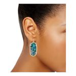 Kendra Scott Elle Drop Earrings Gold Iridescent Abalone Shell Oval Dangle New Photo 1