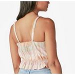 Lucky Brand  Plaid‎ Peplum Cami Top Sleeveless Blouse Ruffle Trim Photo 2