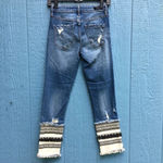 BLANK NYC Embellished Straight Leg Denim Blue Jeans Photo 6