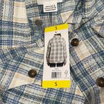 Boston Traders Women's White and Blue Plaid Shacket Shirt Jacket Photo 10