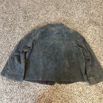 SONOMA Life+Style Suede Cropped Jacket Women XL Gray Button Front Collar Pocket Photo 6