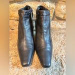 PREVATA Black Soft Leather Short Ankle High Heel Side Zip Boots Booties 7.5 Photo 3