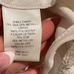 Rebecca Taylor OFF-WHITE CREAM SILVER METALLIC THREAD RACERBACK HALTER TANK TOP Photo 7