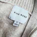 Pink Rose Sleeveless Beige Mock Neck Quarter Zip Sweater Vest Size Small Photo 5