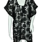 Unbranded Floral Crochet Beach Cover‎ Up Black Short Sleeve V Photo 0