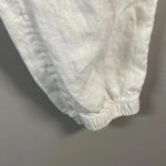 Athleta Cabo Linen Jogger Pants Women’s Size 12 White Pull On Elastic Pockets -2 Photo 4