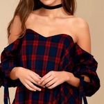 Mango  Lightweight Cotton Checkered Flannel Sweetheart Top, Sz S Photo 0