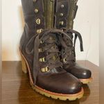 UGG  Fabrice Brown Leather Olive Wool High Calf Boots Size 7 1001267 RARE HTF Photo 0