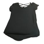 Hippie Rose Black Criss Cross Back Short‎ Sleeve T-Shirt Casual Everyday Top Photo 1