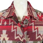Coldwater Creek  vintage aztec wool blend multicolored collared jacket size P4 Photo 4