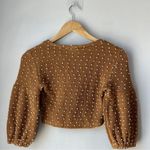 BCBGeneration  Cropped Sweater Brown White Puffs Photo 1