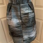 simply styled by Sears silver/gray jacquard pleated polyester midi skirt Size S Photo 3
