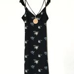 Honey Punch Ruffle Shoulder Cross Strap Floral Dress Photo 5