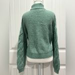Miami Teal Cable Knit Turtleneck Sweater Size M Photo 1