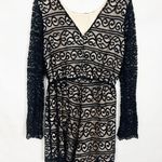 Storee Black Long Sleeve Lace Romper Size Large Photo 5
