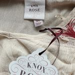 Knox Rose  Women's Oatmeal Flutter Short Sleeve Embroidered Shirt - Size XS - NWT Photo 1