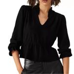 Ba&sh  Seoul Peplum Sweater Black V-Neck Women’s Small Photo 12