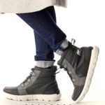 Sorel Explorer II Carnival Sport Bootie Lace Up Ankle Boots: Quarry/Sea Salt Photo 1