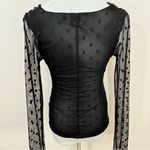 White House Black Market Y2K Sheer Mesh Polka Dot Top XS Photo 4