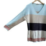 Soft Surroundings  Lisbeth Striped Color‎ Block Chenille Sweater VNeck Size XL​​ Photo 1