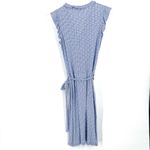 BODEN Ruffle Fixed Wrap Jersey Bluebell Geo Printed Stretch Knit Belted Dress Blue Size 2 Photo 5
