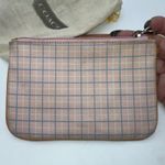 Coach Wristlet Pouch Pastel Plaid Leather Trim Zip Closure Photo 2