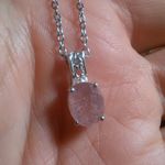 Cherry Tanzurine Sterling Silver Pendant Stainless Steel Necklace Pink Photo 6