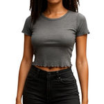 destined (F-173) Womens Crop Top Size M Gray Color Photo 0