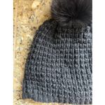 Kyi Kyi Canada Classic Black Genuine Fox Fur Pom Knit Wool Blend Beanie Hat Cap Photo 6