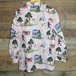 Nick & Nora Pajama Set Womens Medium Dogs Lover Poodles Novelty Paris Photo 2