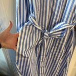 Club Monaco  Blue & White Striped Shirt Dress – Size L – NWT Photo 4