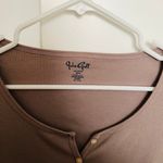 John Galt Dusty Lavender Button Up Long Sleeve Crop Top Photo 1