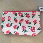 Clinique Strawberry Print Cosmetic Bag  New White and Pink Photo 6